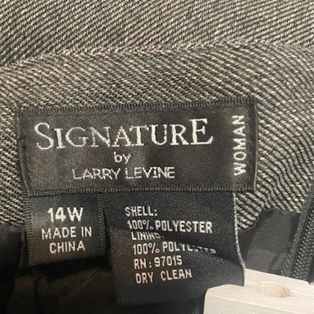 Signature by Larry Levine Gray/Black Tweed Pencil skirt, size 14W - Picture 3 of 3